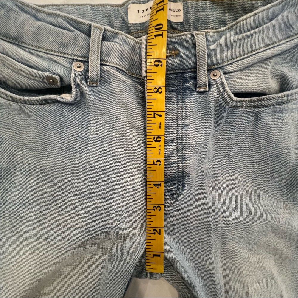 TOPMAN Stretch Skinny Distressed Jeans Light Blue 30x30 - Picture 8 of 9